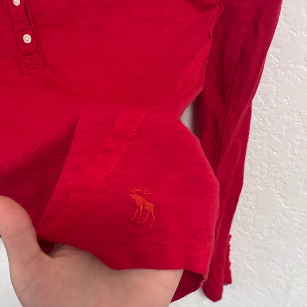 Abercrombie & fitch y2k long sleeve lace sleeve Henley NWT - Picture 3 of 7
